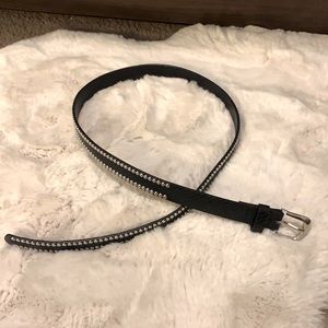 Black leather studded belt